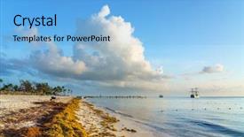  Presentation with dominican republic - Slide set consisting of punta cana dominican republic - june background and a light blue colored foreground