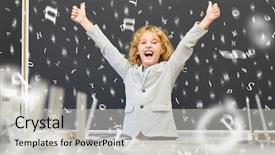  Presentation with technology and career day and elementary school - Slides with pupil in elementary school cheers background and a light gray colored foreground