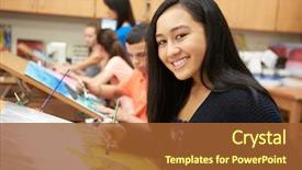  Presentation with high school - Slide set featuring pupil in high school art background and a red colored foreground