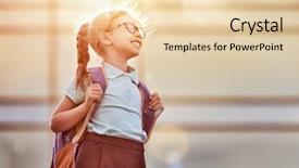  Presentation with pupil - Beautiful slide deck featuring pupil of primary school girl backdrop and a lemonade colored foreground