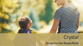  Presentation with pupil - Slide deck consisting of pupil of primary school background and a yellow colored foreground