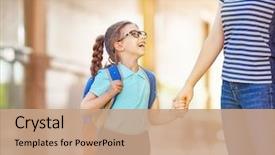  Presentation with pupil - Beautiful PPT layouts featuring pupil of primary school backdrop and a coral colored foreground