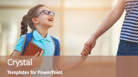  Presentation with back school - Colorful theme enhanced with pupil of primary school backdrop and a coral colored foreground