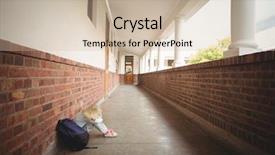  Presentation with pupil - Beautiful slide deck featuring pupil sitting alone on ground backdrop and a soft green colored foreground