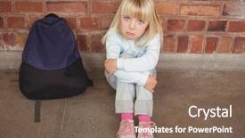  Presentation with pupil - Colorful slide set enhanced with pupil sitting alone on ground backdrop and a violet colored foreground