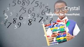  Presentation with pupil - Amazing slide set having pupil with abacus against grey backdrop and a gray colored foreground