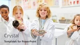  Presentation with biology - Colorful presentation theme enhanced with pupils-in-biology-classes backdrop and a light gray colored foreground