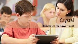  Presentation with using digital tablet - Presentation enhanced with pupils in class using digital background and a coral colored foreground