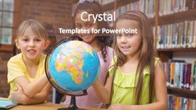  Presentation with elementary - Theme enhanced with pupils in library with globe at the elementary school background and a violet colored foreground