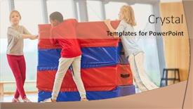  Presentation with physical education - Amazing theme having pupils-in-physical-education backdrop and a lemonade colored foreground