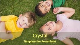  Presentation with looking up at trees from ground - PPT theme consisting of pupils lying on the ground background and a  colored foreground