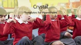  Presentation with of kids singing - PPT theme featuring head toe - pupils perfoming actions whilst singing background and a blonde colored foreground