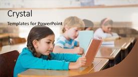  Presentation with pupils reading - Cool new presentation with pupils sitting in classroom reading backdrop and a  colored foreground