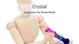  Presentation with influenza vaccine - Presentation enhanced with puppet representing a doctor with vaccine against influenza background and a white colored foreground