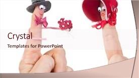  Presentation with valentine cartoon - Audience pleasing slides consisting of puppet representing a valentine couple backdrop and a sky blue colored foreground