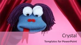  Presentation with chinese puppet - Audience pleasing presentation theme consisting of tablet with a transparent display backdrop and a gray colored foreground