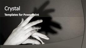  Presentation with gray - Audience pleasing slide set consisting of puppet theater - hands gesture like goat backdrop and a dark gray colored foreground