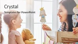  Presentation with loving mom - Colorful PPT theme enhanced with puppet theater indoors prince backdrop and a white colored foreground