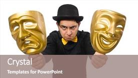  Presentation with holy mass communion a golden - Theme having puppetry - young man with golden venetian background and a gray colored foreground