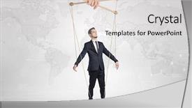  Presentation with power - Theme having man with big city great background and a light gray colored foreground