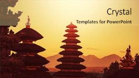  Presentation with bali temple - Amazing slides having korean food kimchi cabbage in a bowl and jar backdrop and a coral colored foreground.