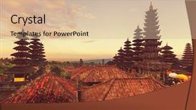  Presentation with bali temple - Cool new PPT layouts with pura besakih temple bali indonesia backdrop and a lemonade colored foreground