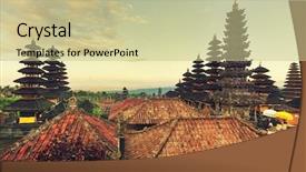  Presentation with bali temple - PPT theme enhanced with pura besakih temple bali indonesia background and a soft green colored foreground