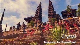  Presentation with bali temple - Presentation design featuring pura besakih temple bali indonesia background and a tawny brown colored foreground