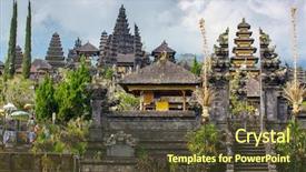  Presentation with history indonesia - Presentation theme featuring pura besakih temple bali indonesia background and a tawny brown colored foreground
