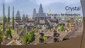  Presentation with pura - PPT layouts consisting of pura besakih temple bali indonesia background and a light blue colored foreground