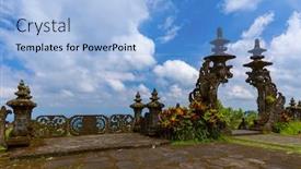 Presentation with bali temple - PPT theme enhanced with pura-besakih-temple-bali-island background and a light blue colored foreground