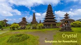  Presentation with bali temple - Cool new slides with pura-besakih-temple-bali-island backdrop and a tawny brown colored foreground