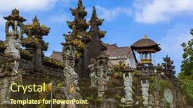  Presentation with bali temple - Slide set featuring pura-besakih-temple-bali-island background and a tawny brown colored foreground