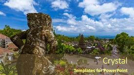  Presentation with pura - PPT theme featuring pura-besakih-temple-bali-island background and a tawny brown colored foreground
