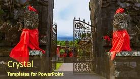  Presentation with bali temple - Theme consisting of pura-besakih-temple-bali-island background and a tawny brown colored foreground