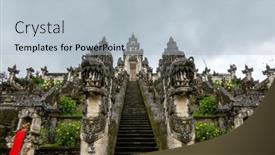  Presentation with pura - Theme having pura-luhur-lempuyang-temple background and a light blue colored foreground