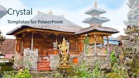  Presentation with bali temple - Audience pleasing presentation theme consisting of pura saraswati temple backdrop and a  colored foreground
