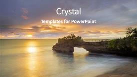  Presentation with pura - Theme having pura tanah lot bali indonesia background and a gray colored foreground