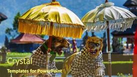  Presentation with bali temple - PPT theme enhanced with pura-ulun-danu-temple background and a tawny brown colored foreground