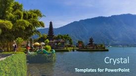 Presentation with bali temple - PPT theme enhanced with pura-ulun-danu-temple background and a ocean colored foreground