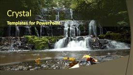  Presentation with waterfalls - Amazing presentation design having purakaunui waterfalls in south island in new zealand backdrop and a tawny brown colored foreground