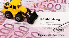  Presentation with excavator - Presentation theme having purchase contract for a new background and a lemonade colored foreground