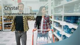  Presentation with mineral - Colorful slide set enhanced with good choices - couple buying mineral water backdrop and a coral colored foreground