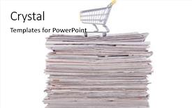  Presentation with journal - Beautiful presentation theme featuring purchase journal - shopping cart to buy backdrop and a white colored foreground