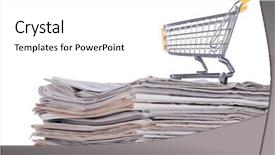  Presentation with journal - PPT theme enhanced with purchase journal - shopping cart to buy background and a white colored foreground