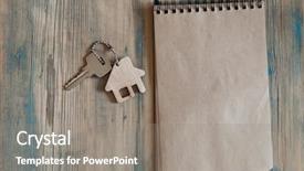  Presentation with real estate purchase - Cool new PPT theme with purchase ownership and goals backdrop and a gray colored foreground