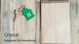  Presentation with real estate purchase - Theme enhanced with purchase ownership and goals background and a soft green colored foreground