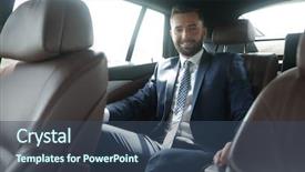  Presentation with car seat - Colorful PPT layouts enhanced with purchase power - businessman sitting in the back backdrop and a  colored foreground
