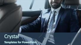  Presentation with car seat - Beautiful presentation design featuring purchase power - businessman sitting in the back backdrop and a  colored foreground