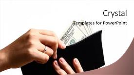  Presentation with power - Audience pleasing presentation consisting of purchase power - female hand with dollar bills backdrop and a white colored foreground